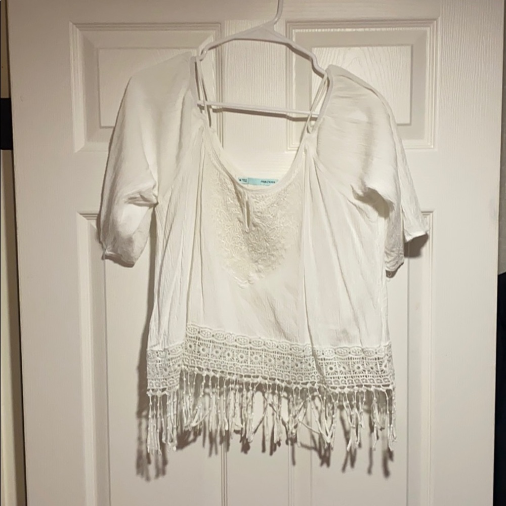 Maurices White Cold Shoulder Crop